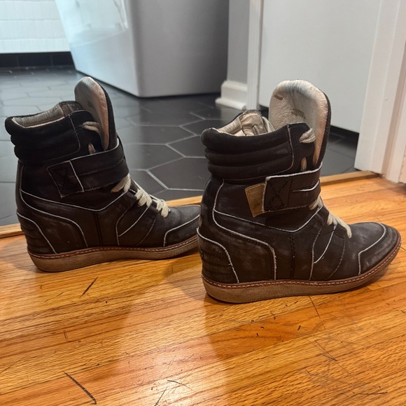 Diesel Turn Around Carabas Wedge Sneaker Soft Black Gray Leather 7.5 - Picture 6 of 13